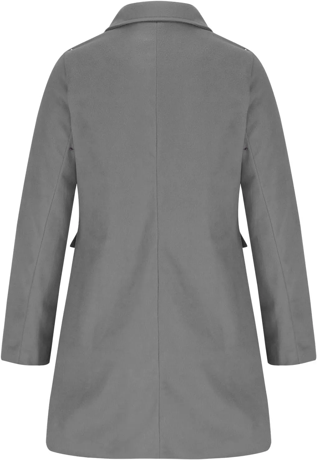 Womens Trench Coats 2024 Notch Lapel Mid-Long Open Front Pea Coat Wool Blend Warm Winter Jackets With Pockets