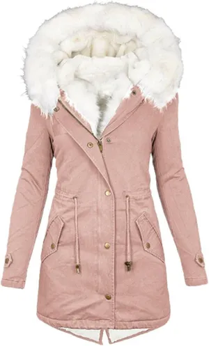 Womens Winter Coats Warm Hooded Sherpa Lined Parkas Jacket Thick Fleece Outerwear Faux Fur Plus Size Puffer Down Jackets