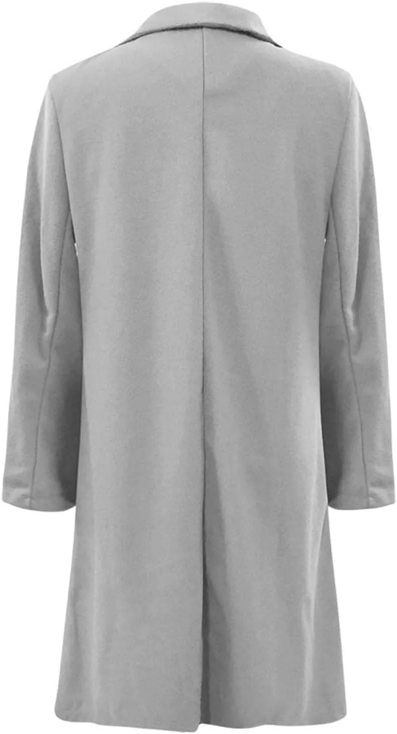 Women's Wool Coats Fashion Autumn And Winter Long-Sleeved Lapel Tweed Coat Windbreaker Jacket, M-3XL
