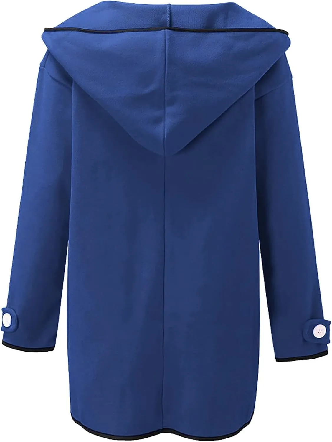 Women's Wool Peacoat Shawl Collar Loose Cardigan Jacket Fashion One Button Trench Coat Winter Overcoats with Pockets