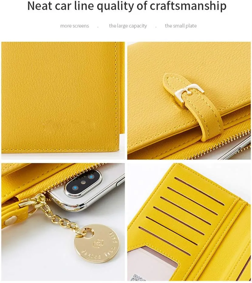 Women's Wristlet Wallet PU Leather Clutch Purse with Wrist Strap Hand Bag for Cell Phone Gift for Women Girls