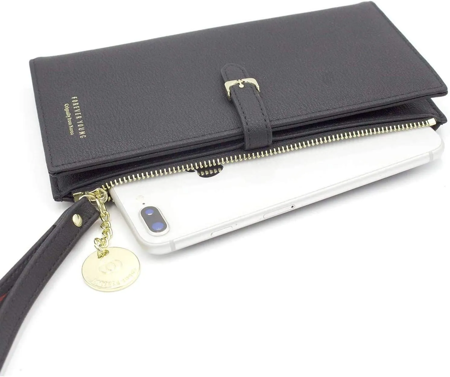 Women's Wristlet Wallet PU Leather Clutch Purse with Wrist Strap Hand Bag for Cell Phone Gift for Women Girls