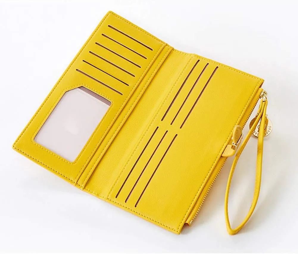 Women's Wristlet Wallet PU Leather Clutch Purse with Wrist Strap Hand Bag for Cell Phone Gift for Women Girls