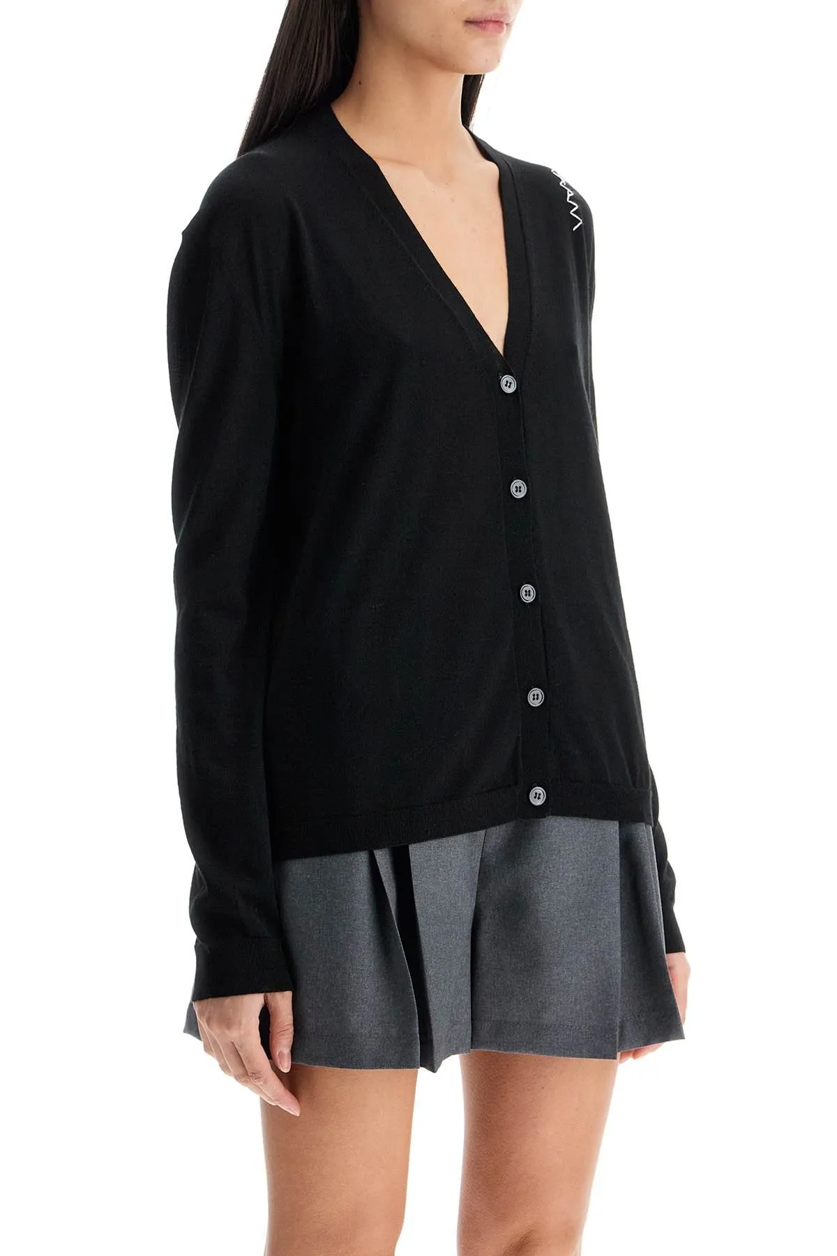 WOOL AND SILK BLEND CARDIGAN