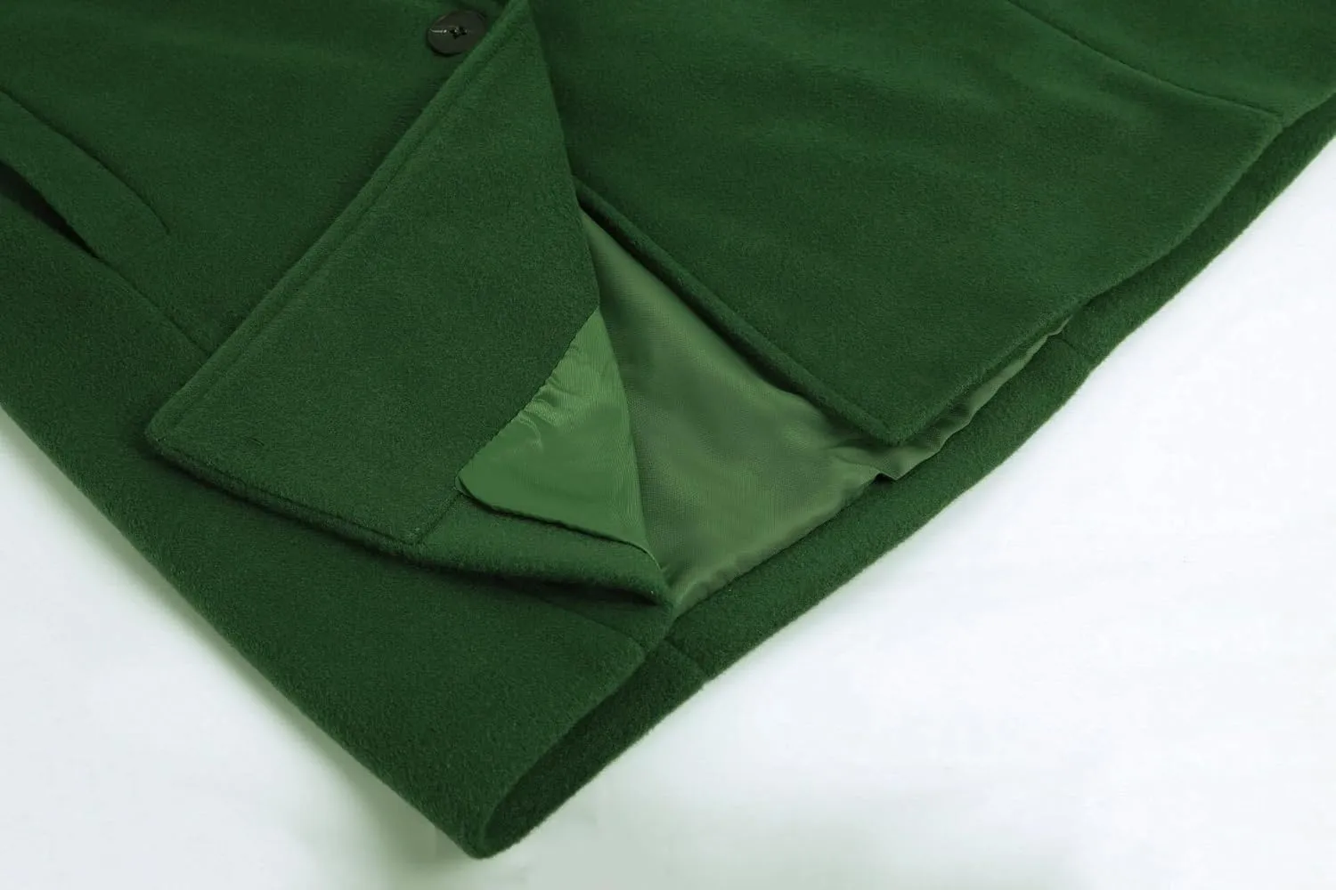 Wool Coats for Women Thicken Trench Coat Mid Long Stand Collar Single Breasted Pea Coat Winter Overcoat Outerwear