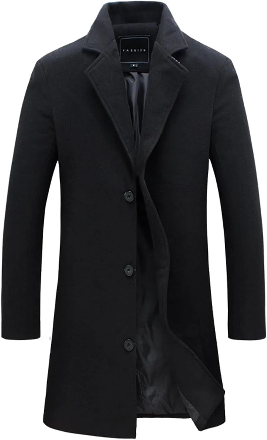 Wool Coats Men Big and Tall Pea Coat Single Breasted Winter Trenchcoats Warm Business Overcoats Outerwear Windbreaker