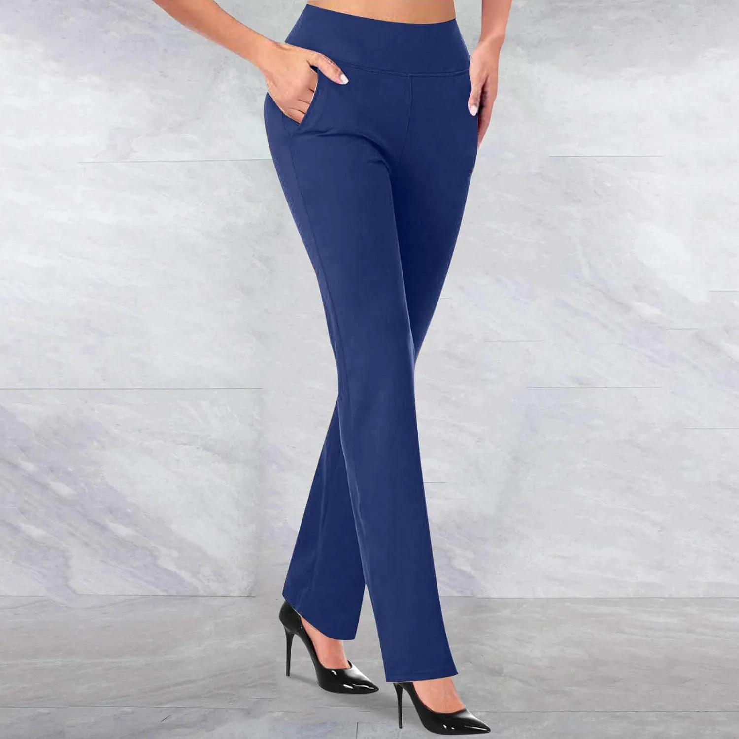 Work Pants for Women 2024 High Waisted Dress Pants Stretch Bootcut Yoga Pants Workout Slacks Business Casual Trouser