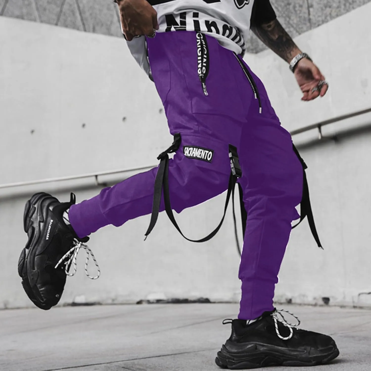 XYXIONGMAO Men's Jogger Pants Techwear Hip Hop Harem Pants Streetwear Tactical Track Pants
