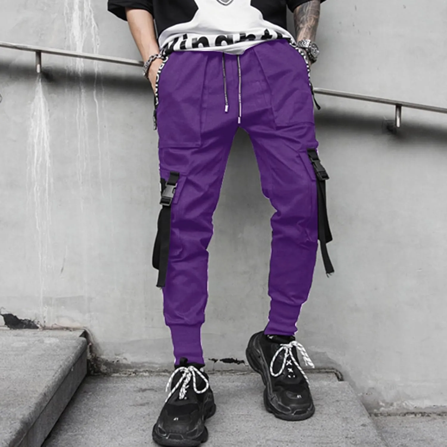 XYXIONGMAO Men's Jogger Pants Techwear Hip Hop Harem Pants Streetwear Tactical Track Pants