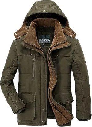 Ymosrh Men's Hiking Coat Winter Water Resistant Ski Snow Jacket Warm Fleece Raincoats with Pockets Work Coats, XXL-6XL