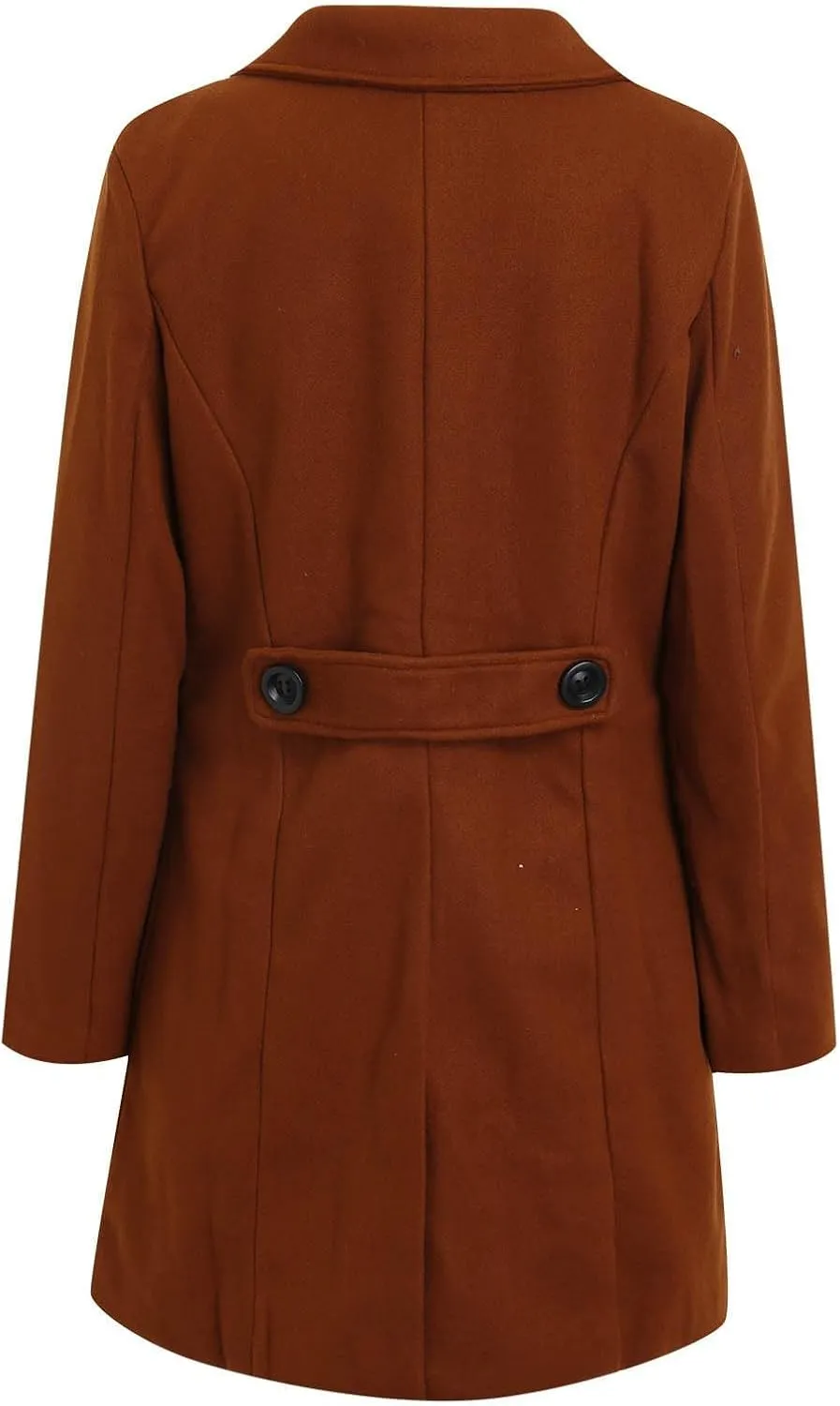 YRAETENM Long Wool Coats for Women Winter Notched Lapel Double Breasted Trench Coats Casual Chunky Warm Pea Coat Outwear