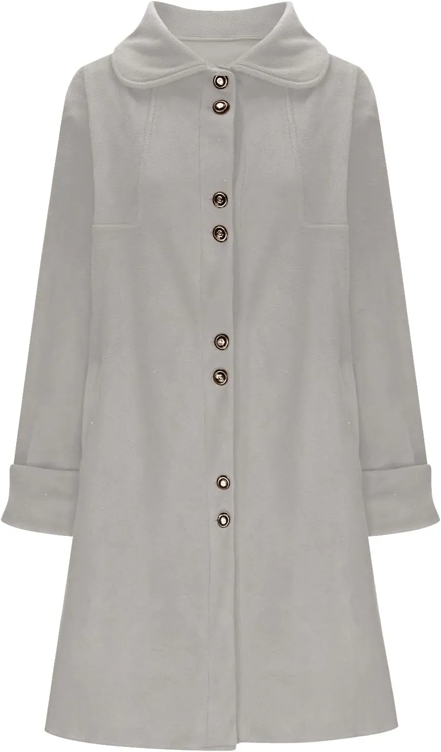 YRAETENM Womens Wool Coat Fall Winter Double Breasted Trench Coat Casual Woolen Blazer Jackets Business Mid Length Pea Coats
