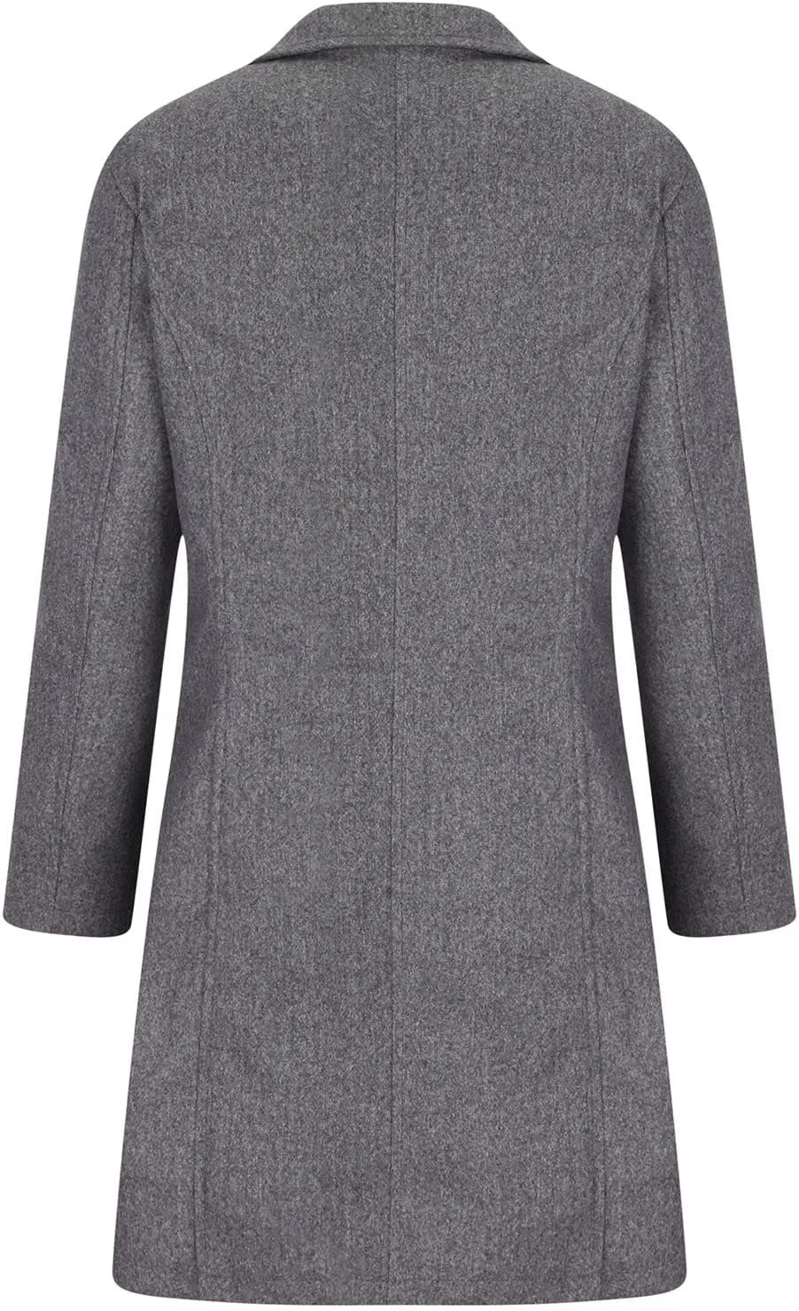 YRAETENM Wool Coats for Women Casual Thicken Stand Collar Single Breasted Pea Coat Fall Winter Mid-Length Overcoat Outerwear