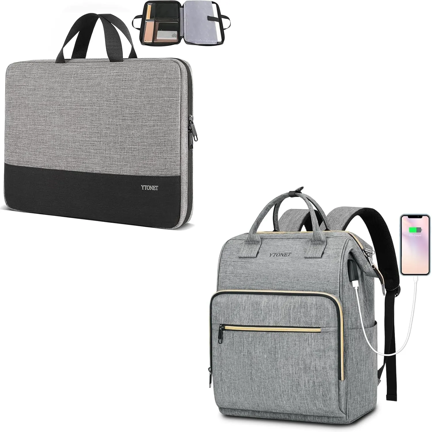 Ytonet Laptop Case, 15.6 inch TSA Laptop Bag Laptop Sleeve Water Resistant Computer Case