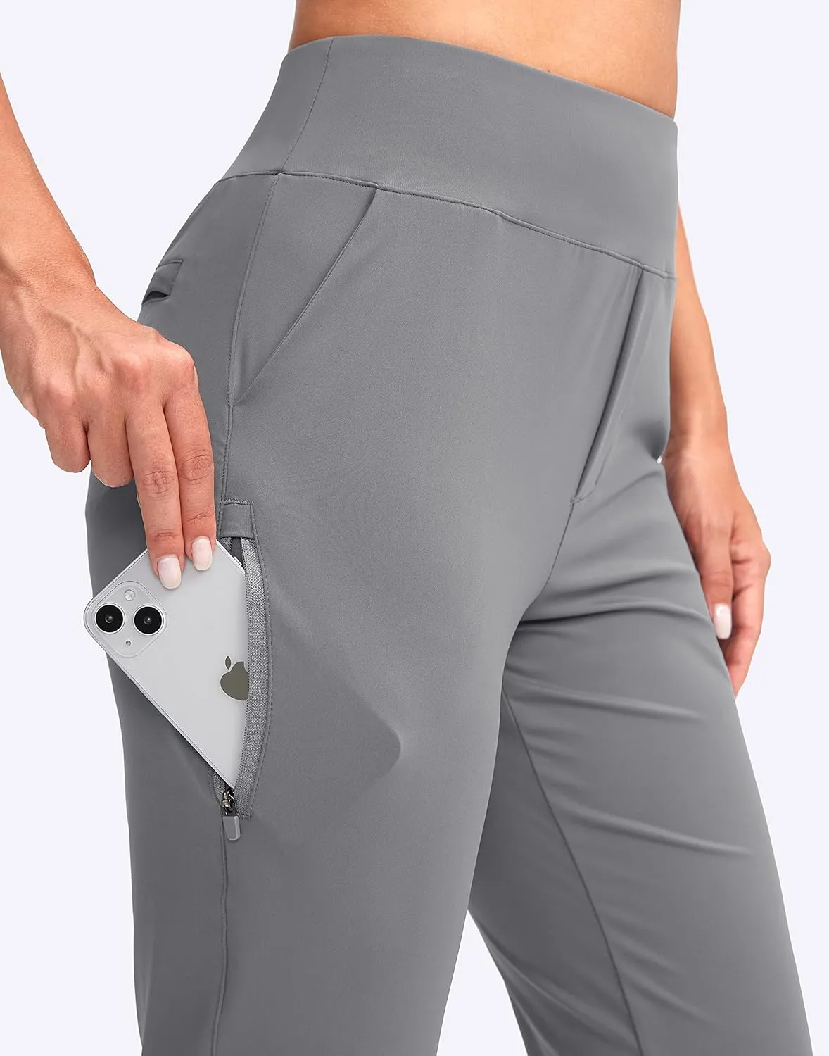YYV Women's Golf Pants Stretch Work Ankle Pants High Waist Dress Pants with Pockets for Yoga Business Travel Casual