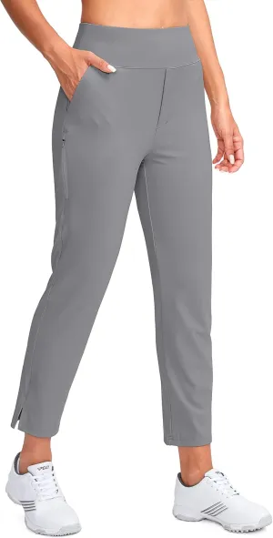 YYV Women's Golf Pants Stretch Work Ankle Pants High Waist Dress Pants with Pockets for Yoga Business Travel Casual