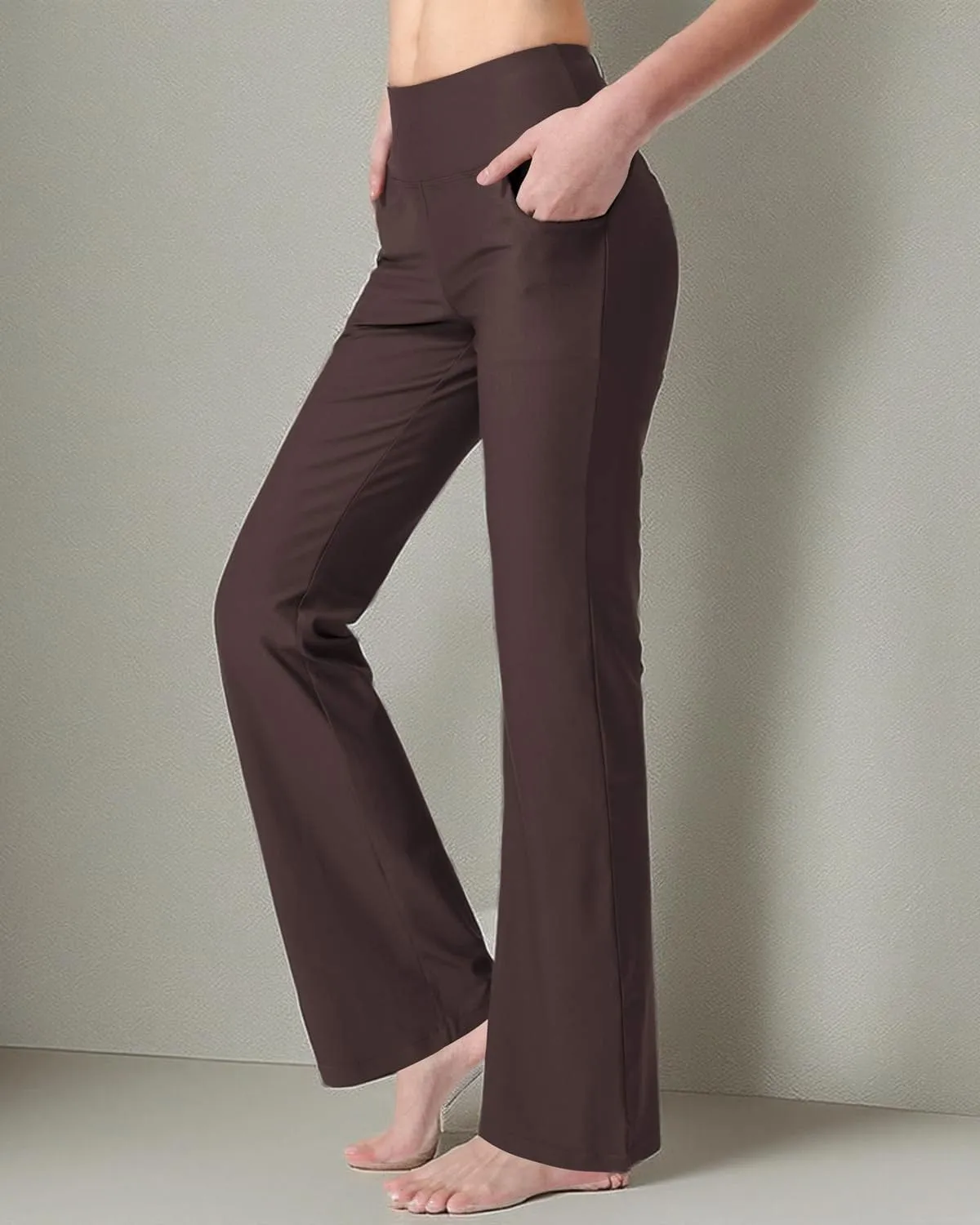 Zeronic Bootcut Yoga Pants for Women with Pockets High Waisted Workout Running Pants Tummy Control Long Bootleg Work Pants