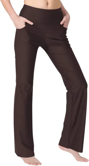 Zeronic Bootcut Yoga Pants for Women with Pockets High Waisted Workout Running Pants Tummy Control Long Bootleg Work Pants