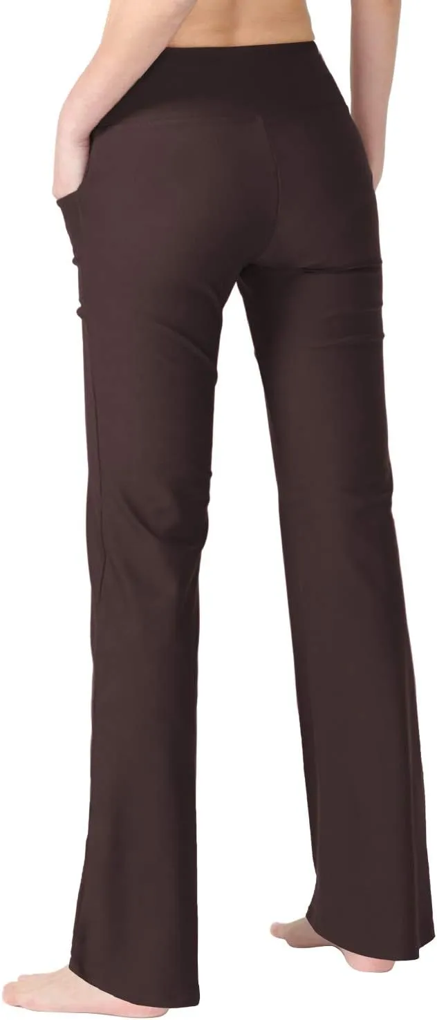 Zeronic Bootcut Yoga Pants for Women with Pockets High Waisted Workout Running Pants Tummy Control Long Bootleg Work Pants